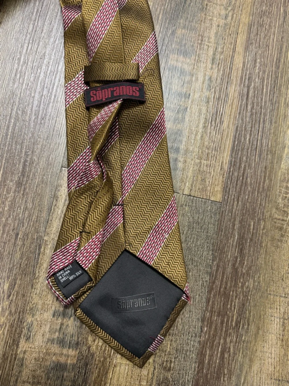 Soprano’s Brown‎ & Pink Striped Men’s Silk Tie
